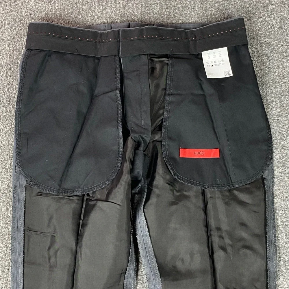 Hugo Boss Dress Pants‎ 30R 31x29 HimenHM Gray Wool Silk Blend Luxury Trouser New
